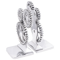 vidaXL Bokstöd 2 st Silver 10x10x22 cm Aluminium Cog