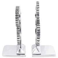 vidaXL Bokstöd 2 st Silver 10x10x22 cm Aluminium Cog