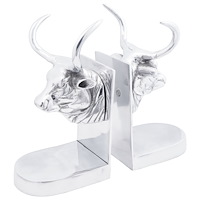 vidaXL Bokstöd 2 st Silver 17x15x27 cm Aluminium Tjur