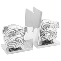 vidaXL Bokstöd 2 st Silver 8x12x16,5 cm Aluminium Hund