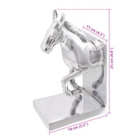 vidaXL Bokstöd 2 st Silver 11x14x25 cm Aluminium Häst
