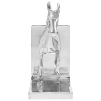 vidaXL Bokstöd 2 st Silver 11x14x25 cm Aluminium Häst