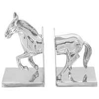 vidaXL Bokstöd 2 st Silver 11x14x25 cm Aluminium Häst