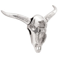 vidaXL Väggmonterad Tyrskalle Silver 49x10x36 cm Aluminium