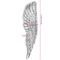 vidaXL vingar silver 91x31x5 cm Aluminium