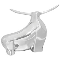 vidaXL Tjur Skulptur Silver 37x44x17 cm Aluminium