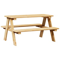 vidaXL Barnbord med bänkar "IRUN" 90x79,5x50 cm massivt trä