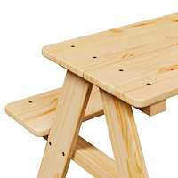 vidaXL Barnbord med bänkar "IRUN" 90x79,5x50 cm massivt trä