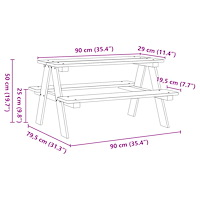 vidaXL Barnbord med bänkar "IRUN" 90x79,5x50 cm massivt trä