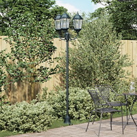vidaXL Trädgårdslampa Pelare 3-lampor E27 Grön 220 cm Aluminium