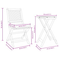 vidaXL 3-delars Trädgårdsbistro Set i Massivt Akaciaträ