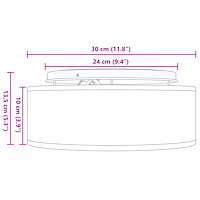 vidaXL Taklampa Svart Ø 30 cm Tyg E27