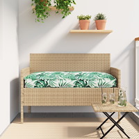 vidaXL Pallkudde för bänk Bladmönster 110x40x8 cm Oxford tyg