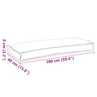vidaXL Pallkuddar för Bänk 2 st Svart 100x40x8 cm Oxford Tyg