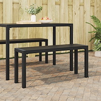 vidaXL Trädgårdsbänk Svart 100 x 28 x 45cm Stål