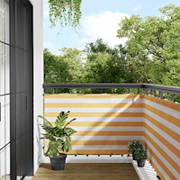 vidaXL Balkongskärm gul och vit rand 90x800 cm