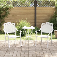 vidaXL Trädgård Stol 2 pcs Vit 55 x 56.5 x 91cm Aluminium