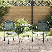 vidaXL Trädgård Stol 2 pcs Grön 55 x 56.5 x 91cm Aluminium