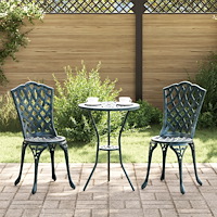 vidaXL Trädgårds Bistro Set 3 pcs Grön Aluminium