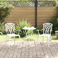 vidaXL Trädgård Stol 2 pcs Vit 55 x 56.5 x 91cm Aluminium