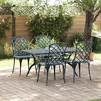 vidaXL Trädgård Stol 4 pcs Grön 61 x 60,5 x 93cm Aluminium