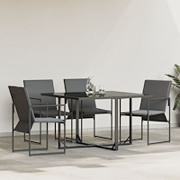 vidaXL Trädgårdsstolar 4 pcs Svart och antracit 50.5 x 59 x 81.5 cm