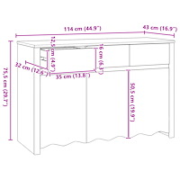 vidaXL Sideboard "DRAMMEN" Vit 114x43x75,5 cm Solid Trä Furu