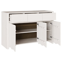 vidaXL Sideboard "DRAMMEN" Vit 114x43x75,5 cm Solid Trä Furu