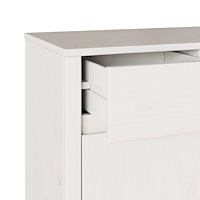 vidaXL Sideboard "DRAMMEN" Vit 114x43x75,5 cm Solid Trä Furu