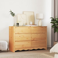 vidaXL Byrå "DRAMMEN" 111x43x73,5 cm Massivt Tallträ
