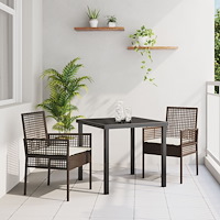 vidaXL Trädgård Stol 2 pcs Brun 53 x 60 x 85cm konstrotting