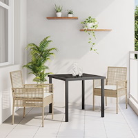 vidaXL Trädgård Stol 2 pcs Beige 53 x 60 x 85cm konstrotting
