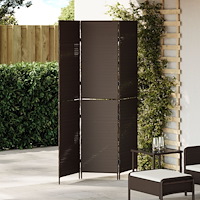 vidaXL Rumavdelare 3 Paneler Fällbar Brun 146x180 cm Poly Rattan