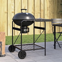 vidaXL Kolgrill Trolley med Lock Svart 96x72x113 cm Metall