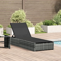 vidaXL Solstol Grå 60x200x27 cm Konstrotting