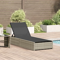 vidaXL Solstol Reclining med kudde Beige 60 x 200 x 27cm konstrotting