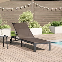 vidaXL Solstol med hjul Brun Poly Rattan