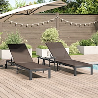 vidaXL Solbädd med kudde 2 pcs Brun 40 x 39 x 40.5 cm konstrotting