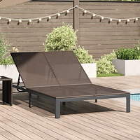 vidaXL Solbädd med Kuddar och Hjul för 2 Personer Brun Poly Rattan