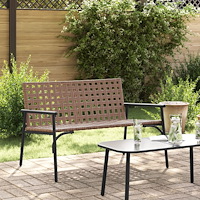 vidaXL Trädgård Stol Svart 113 x 79 x 75cm konstrotting