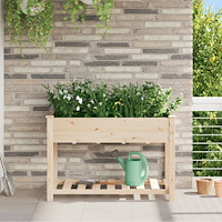 vidaXL Köpplanterare med hylla 115x59x76 cm Solid träfuru