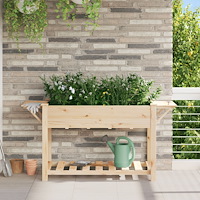 vidaXL Trädgårdsplanter med hyllor 155x59x76 cm Massivt trä furu