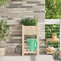 vidaXL Trädgårdsplanterare med hylla 45x45x76 cm Massivt trä Gran