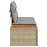 vidaXL 2-sits trädgårdsoffa med kuddar Beige Poly Rattan