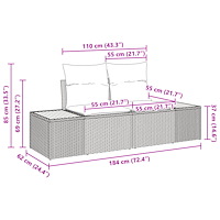vidaXL 2-sits trädgårdsoffa med kuddar Beige Poly Rattan
