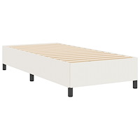 vidaXL Sängram Gräddvit 90x190 cm Våfflat Tyg