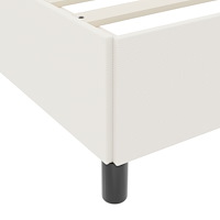 vidaXL Sängram Gräddvit 90x190 cm Våfflat Tyg