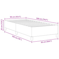 vidaXL Sängram Gräddvit 90x190 cm Våfflat Tyg