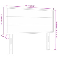 vidaXL Sänggavel Linjer Design Svart 80 cm Tyg