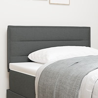 vidaXL Sänggavel Linjerad Design Mörkgrå 90 cm Tyg